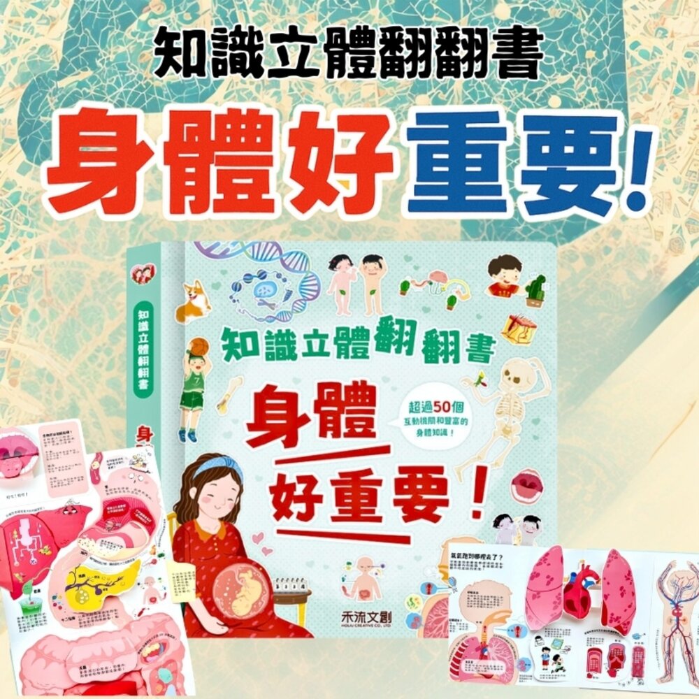 媽媽買 知識立體翻翻書 禾流文創 知識立體書 互動書 兒童安全教育 兒童身體百科 幼兒護眼書 立體翻翻書-圖片-4
