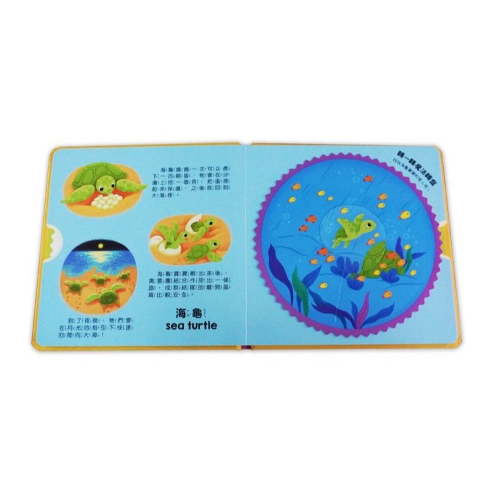 媽媽買 我的魔法轉轉書 京采文教  幼兒互動書  轉盤機關書  雙語認知  動物書  幼兒英文單字 手眼協調-圖片-5