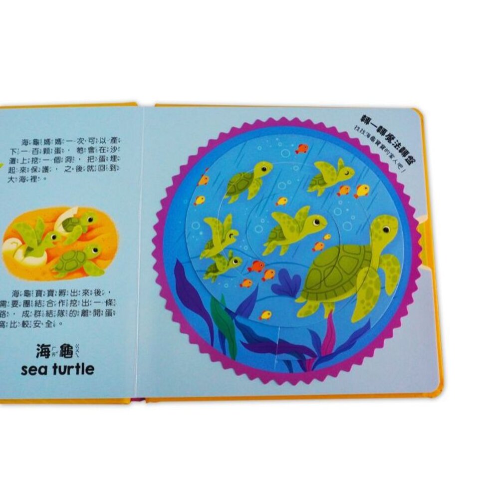 媽媽買 我的魔法轉轉書 京采文教  幼兒互動書  轉盤機關書  雙語認知  動物書  幼兒英文單字 手眼協調-圖片-6