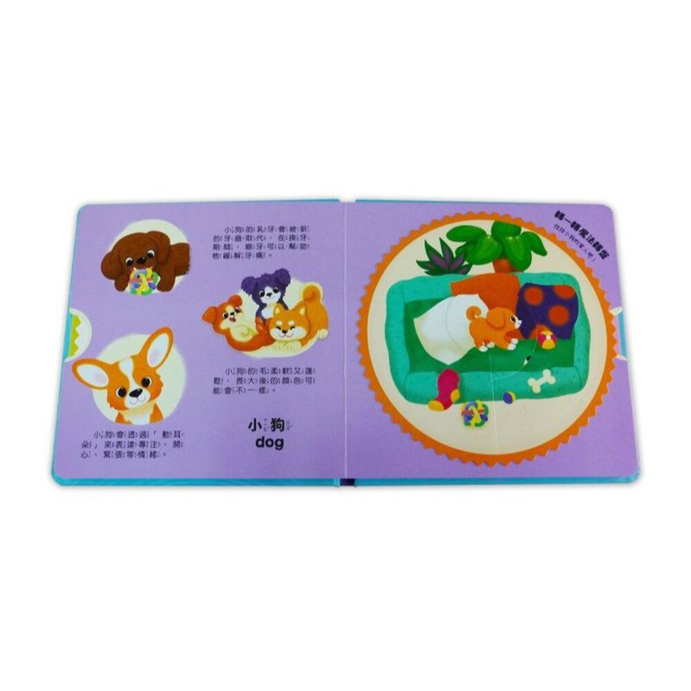 媽媽買 我的魔法轉轉書 京采文教  幼兒互動書  轉盤機關書  雙語認知  動物書  幼兒英文單字 手眼協調-圖片-7