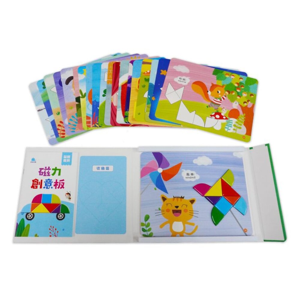 媽媽買 磁力七巧板 磁力創意板 京采文教 磁力拼圖 七巧板教具 幼兒益智玩具 空間邏輯訓練-圖片-2