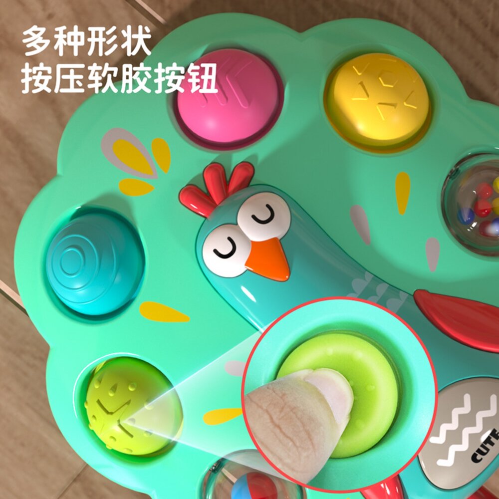 媽媽買 孔雀泡泡樂 按壓玩具 感統玩具 解壓玩具 啵啵玩具 響鈴玩具 發聲玩具-圖片-1