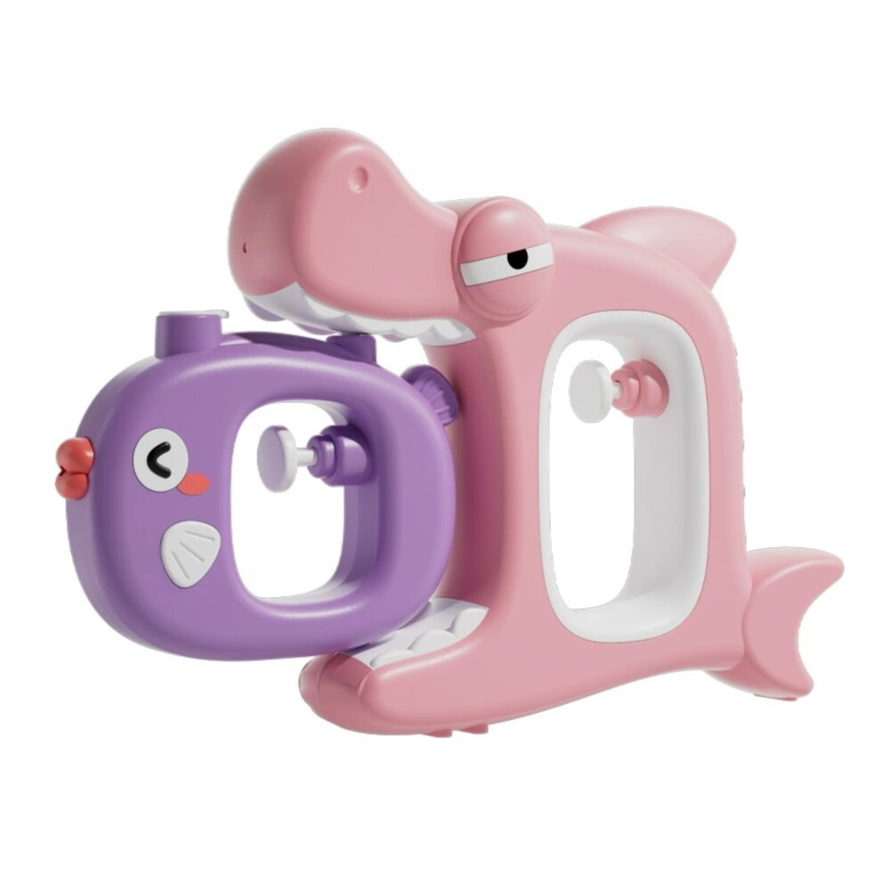 媽媽買 鯊魚子母水槍 夏日玩水玩具 親子戲水玩具 兒童水槍推薦 雙槍水槍組 可愛造型水槍-圖片-4