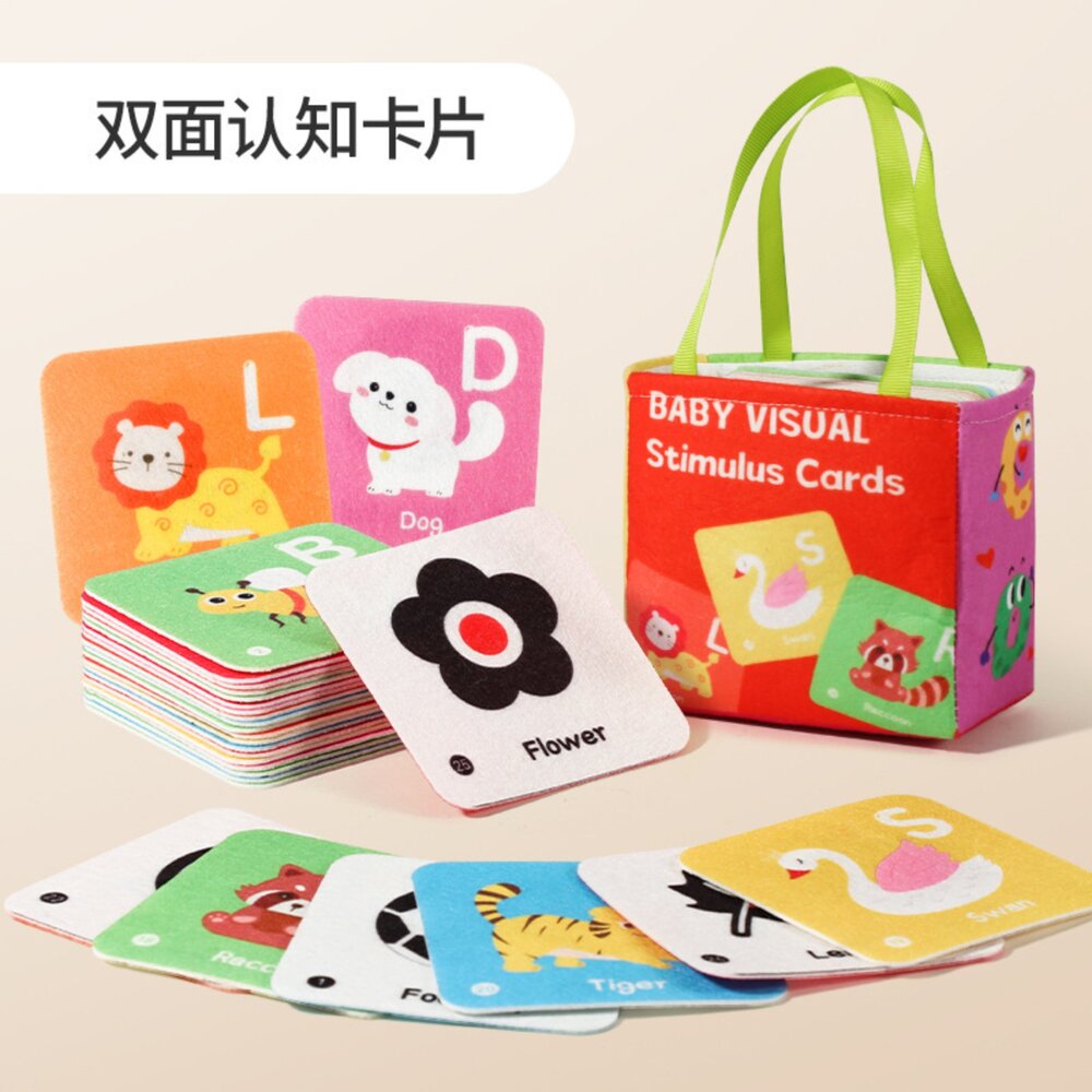 媽媽買 認知卡片布書 雙面布書 認知卡片 視覺啟蒙卡 寶寶布卡 視覺刺激 認知啟蒙 早教教具-圖片-3