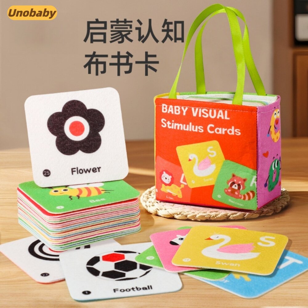 001080-媽媽買 認知卡片布書 雙面布書 認知卡片 視覺啟蒙卡 寶寶布卡 視覺刺激 認知啟蒙 早教教具