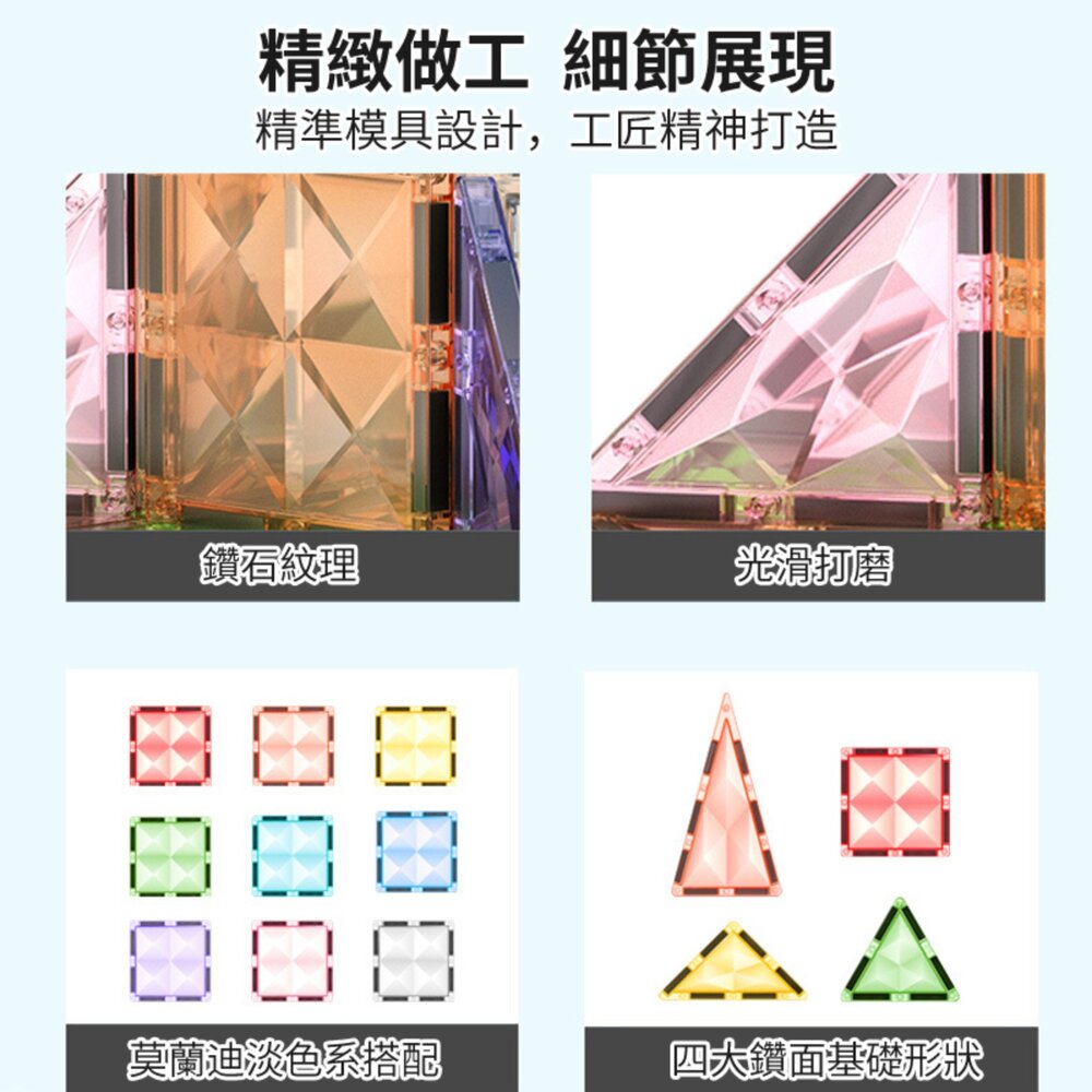 媽媽買 星鑽磁力片 鑽石磁力片 MAG-PARADISE 磁力片 磁力片積木 STEAM 教具 幼兒磁性建構積木-圖片-8