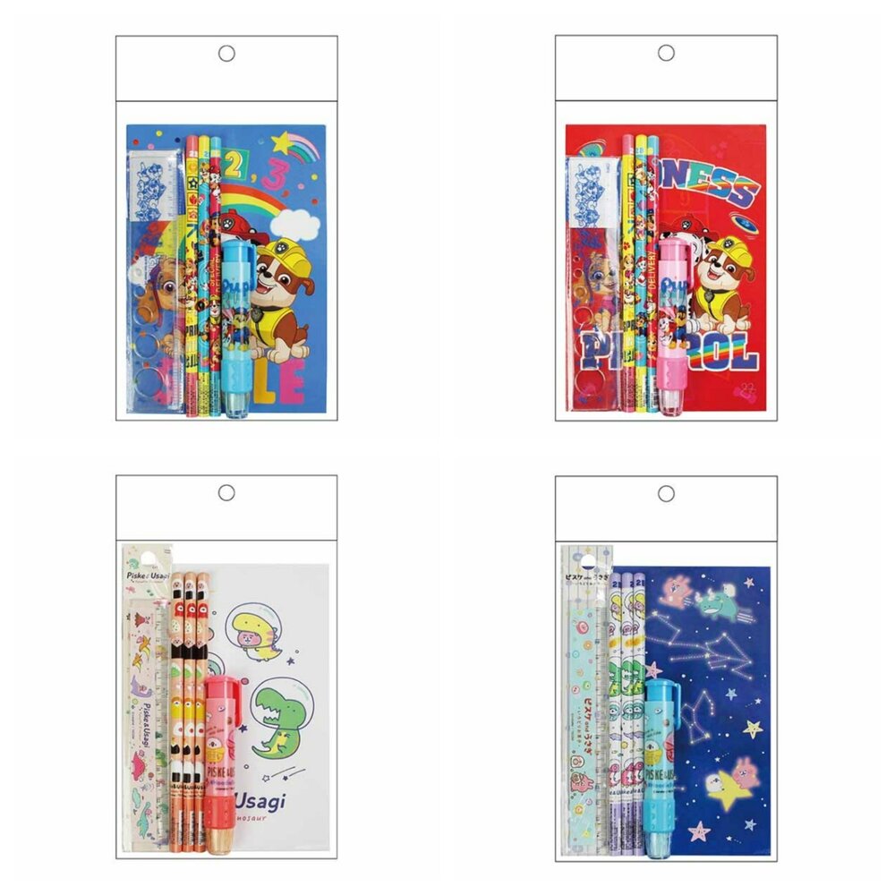 001087-媽媽買 OPP文具組 卡通文具組 學生文具組 學齡兒童文具 文具組合包 幼兒園開學用品