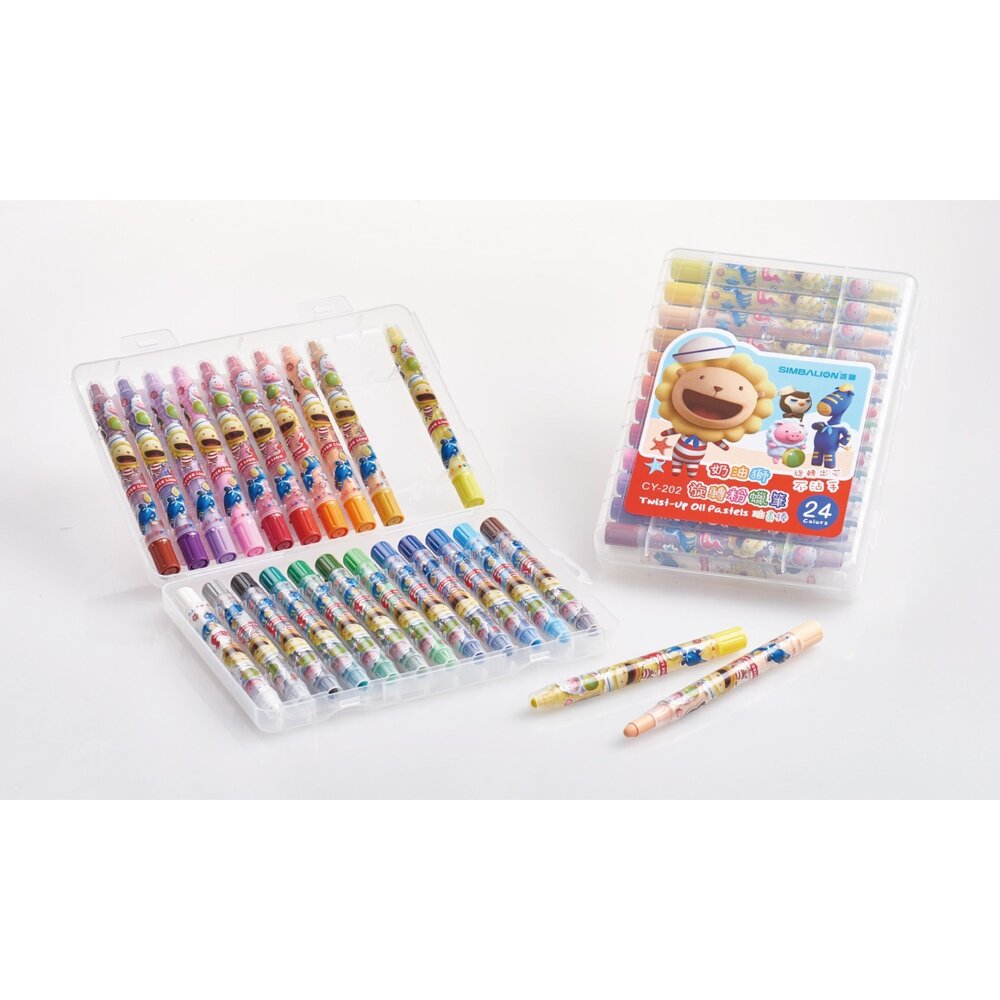 媽媽買 奶油獅旋轉粉蠟筆 旋轉粉蠟筆 奶油獅蠟筆 雄獅粉蠟筆 不用削蠟筆 不沾手蠟筆-圖片-2