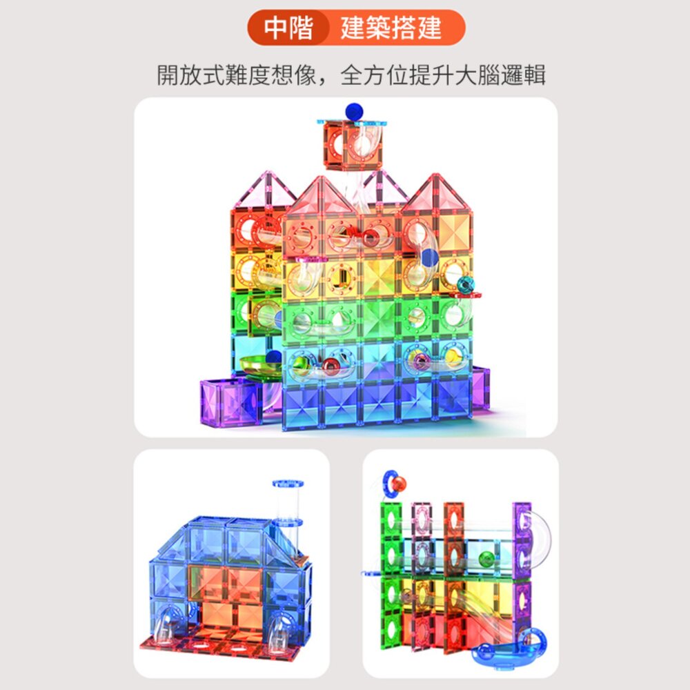 媽媽買 管道磁力片 STEAM玩具 空間邏輯訓練 創意拼搭 動手動腦玩具 磁力積木 磁性積木-圖片-9