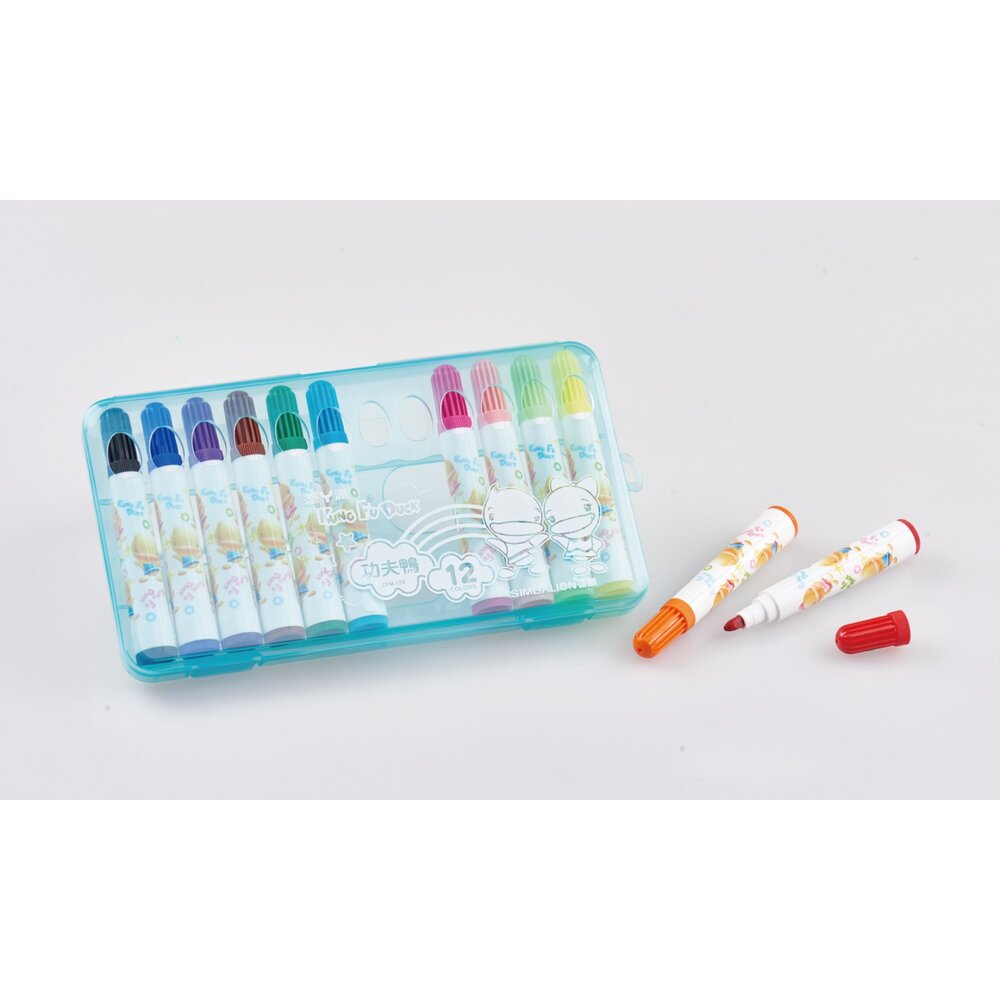 媽媽買 功夫鴨彩色筆 雄獅彩色筆 兒童彩色筆 學生畫畫 無毒安全 兒童繪畫 兒童畫畫用品-圖片-1
