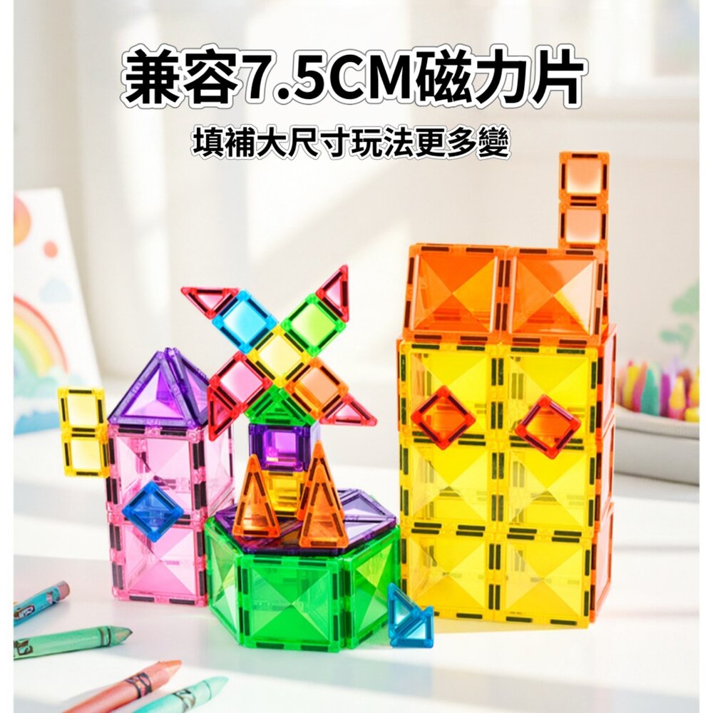 媽媽買 迷你磁力片 3.75cm 透明磁力片 磁力片 磁性積木 磁鐵積木 親子互動玩具 幼兒園教具 旅遊便攜玩具-圖片-1