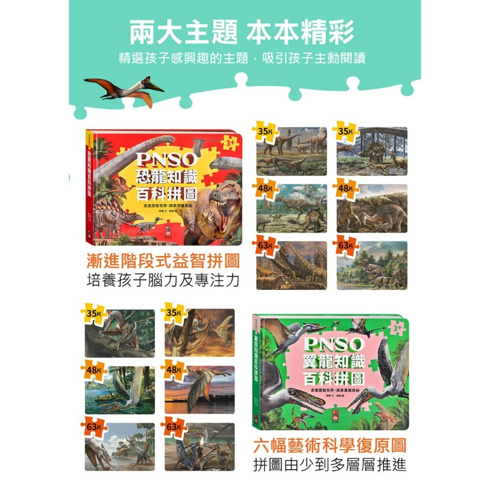 媽媽買 PNSO百科拼圖 風車圖書 恐龍拼圖書 翼龍拼圖 PNSO恐龍 恐龍百科拼圖 翼龍知識拼圖 恐龍益智拼圖書 兒童-圖片-1