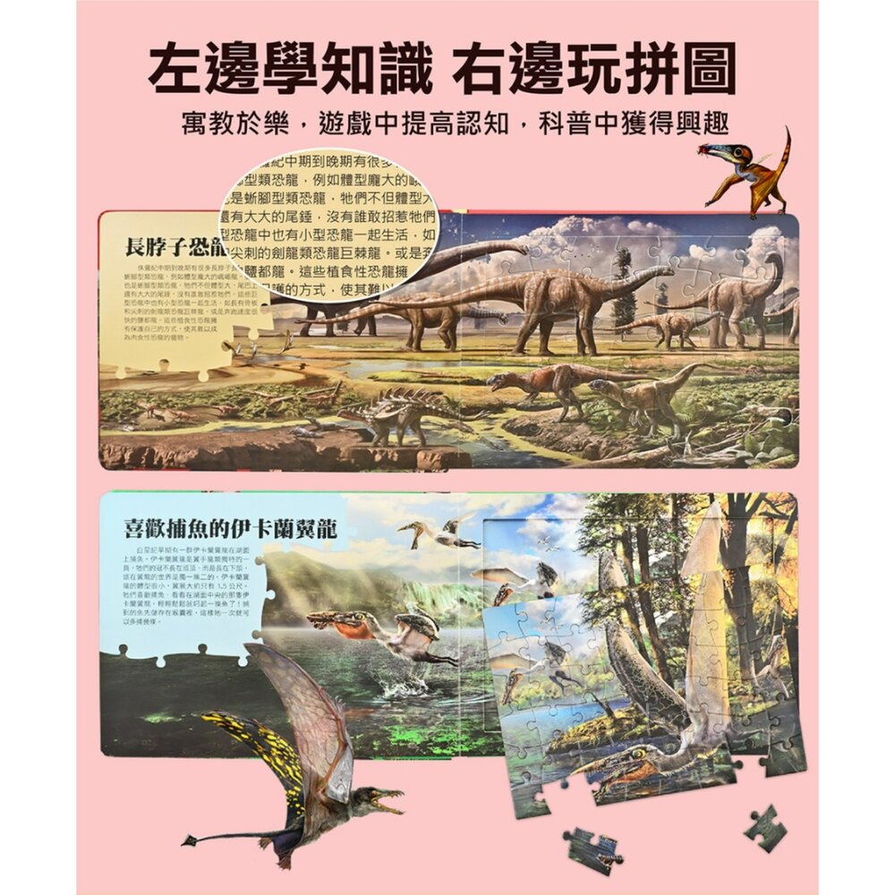 媽媽買 PNSO百科拼圖 風車圖書 恐龍拼圖書 翼龍拼圖 PNSO恐龍 恐龍百科拼圖 翼龍知識拼圖 恐龍益智拼圖書 兒童-圖片-2