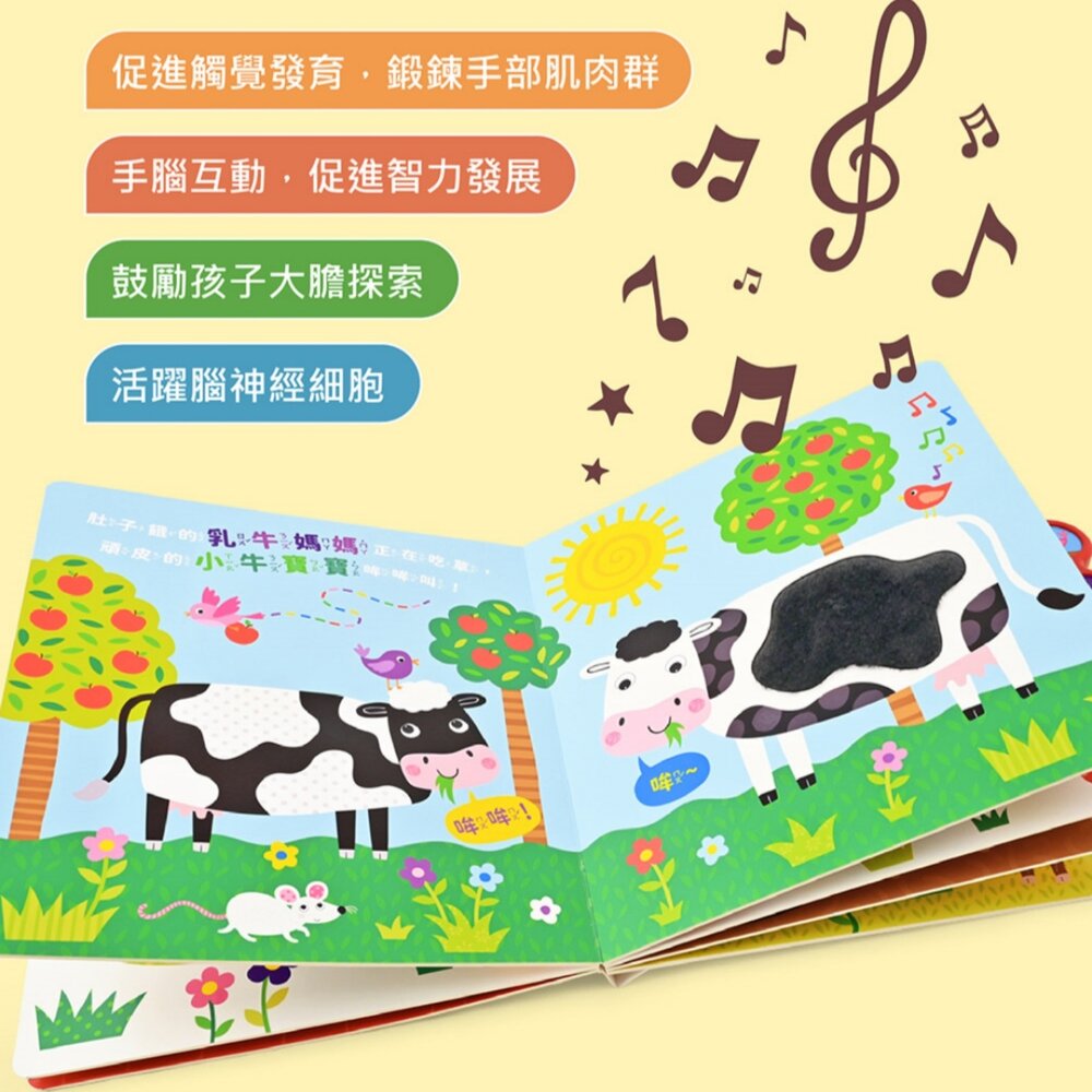 媽媽買 感官觸摸毛毛有聲書 風車圖書 動物有聲書 幼兒有聲書 觸摸書 有聲書 互動有聲書-圖片-1