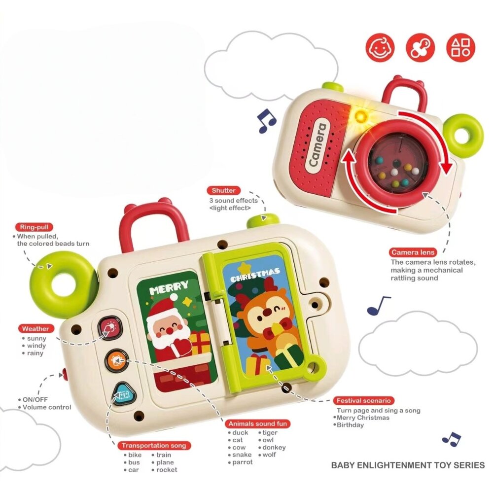 媽媽買 多功能聲光玩具 汽車鑰匙 收音機 遙控器 奶瓶 相機 燈光音效 學習認知 安撫陪伴 嬰幼兒早教-圖片-1