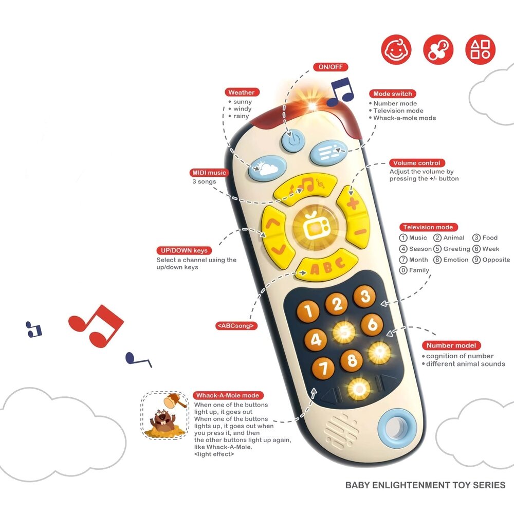 媽媽買 多功能聲光玩具 汽車鑰匙 收音機 遙控器 奶瓶 相機 燈光音效 學習認知 安撫陪伴 嬰幼兒早教-圖片-3