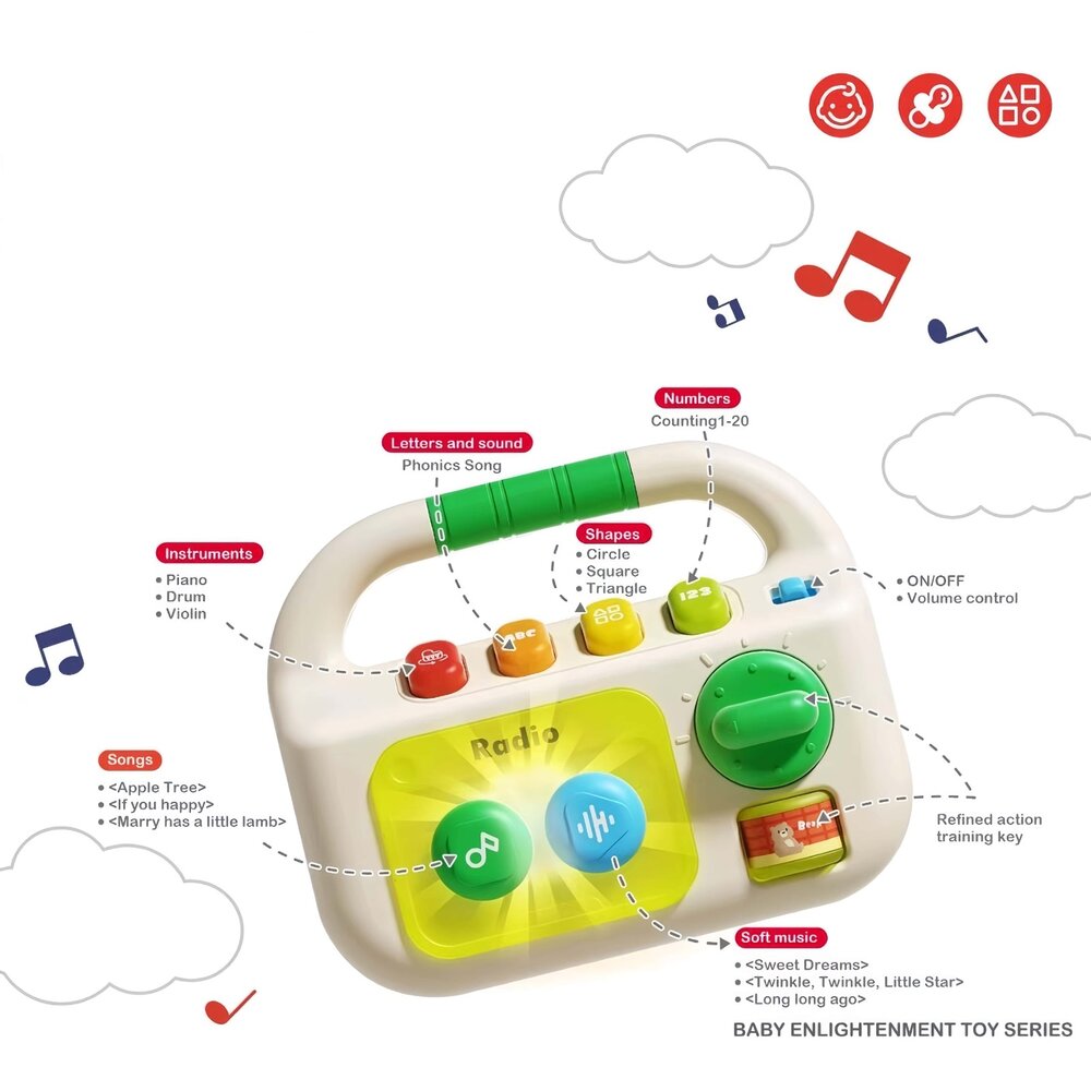 媽媽買 多功能聲光玩具 汽車鑰匙 收音機 遙控器 奶瓶 相機 燈光音效 學習認知 安撫陪伴 嬰幼兒早教-圖片-4