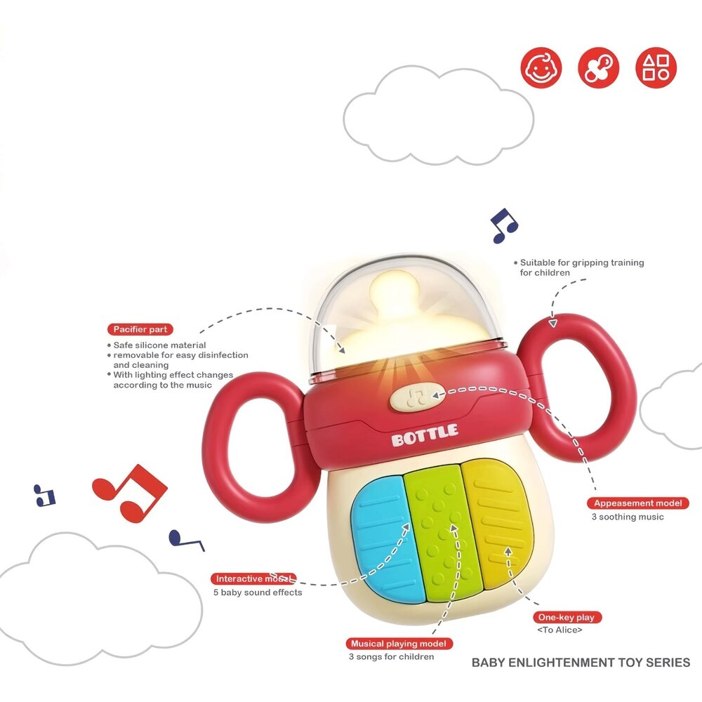 媽媽買 多功能聲光玩具 汽車鑰匙 收音機 遙控器 奶瓶 相機 燈光音效 學習認知 安撫陪伴 嬰幼兒早教-圖片-5