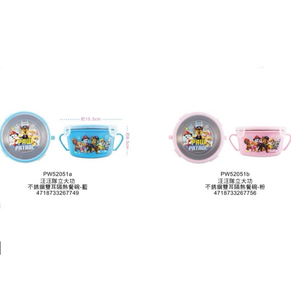 媽媽買 不鏽鋼隔熱餐碗  雙耳碗 幼稚園餐碗 巧虎 角落  佩佩豬 汪汪隊 KT 美樂蒂 酷洛米 迪士尼 貓福 吉伊卡哇-圖片-3