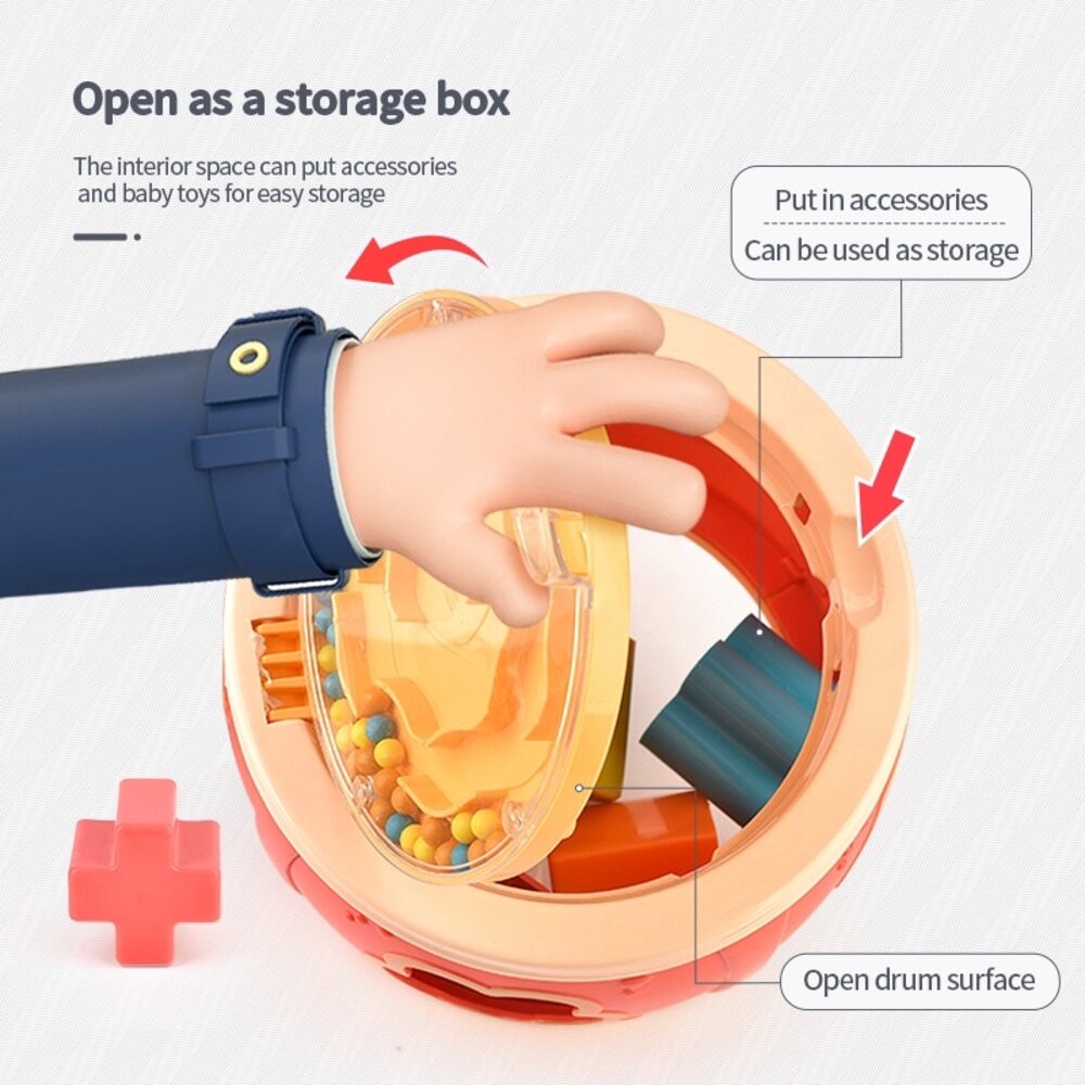 多功能趣味鼓 形狀配對認知玩具 音樂啟蒙 手眼協調訓練 益智早教玩具 3歲以上-圖片-4