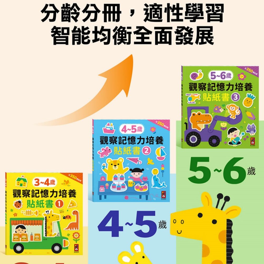 媽媽買 觀察記憶力培養貼紙書 風車圖書 3至6歲分齡學習 350張貼紙 手眼協調 邏輯思考 創意發展 幼兒貼紙書 台灣現-圖片-1