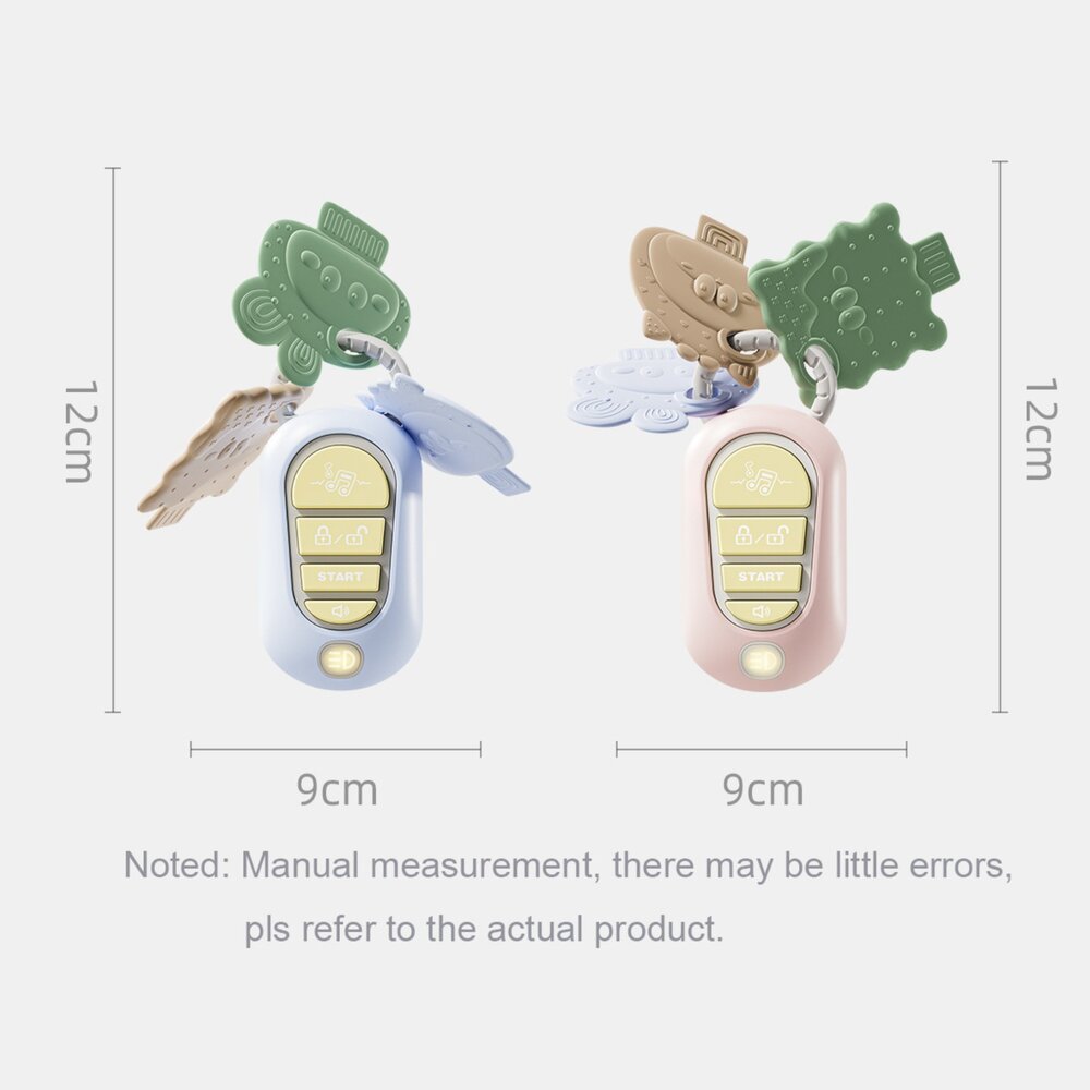 媽媽買 寶寶仿真車鑰匙 音樂玩具 固齒咬片 三音效鍵 汽車啟動 喇叭 解鎖聲 感官玩具 6個月以上-圖片-3