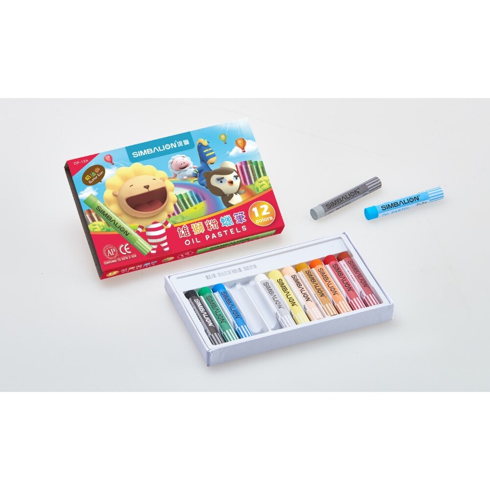 媽媽買 OP雄獅粉蠟筆 奶油獅 粉蠟筆 粉彩蠟筆 12色16色20色24色30色36色49色60色 兒童畫畫 美術勞作-圖片-8