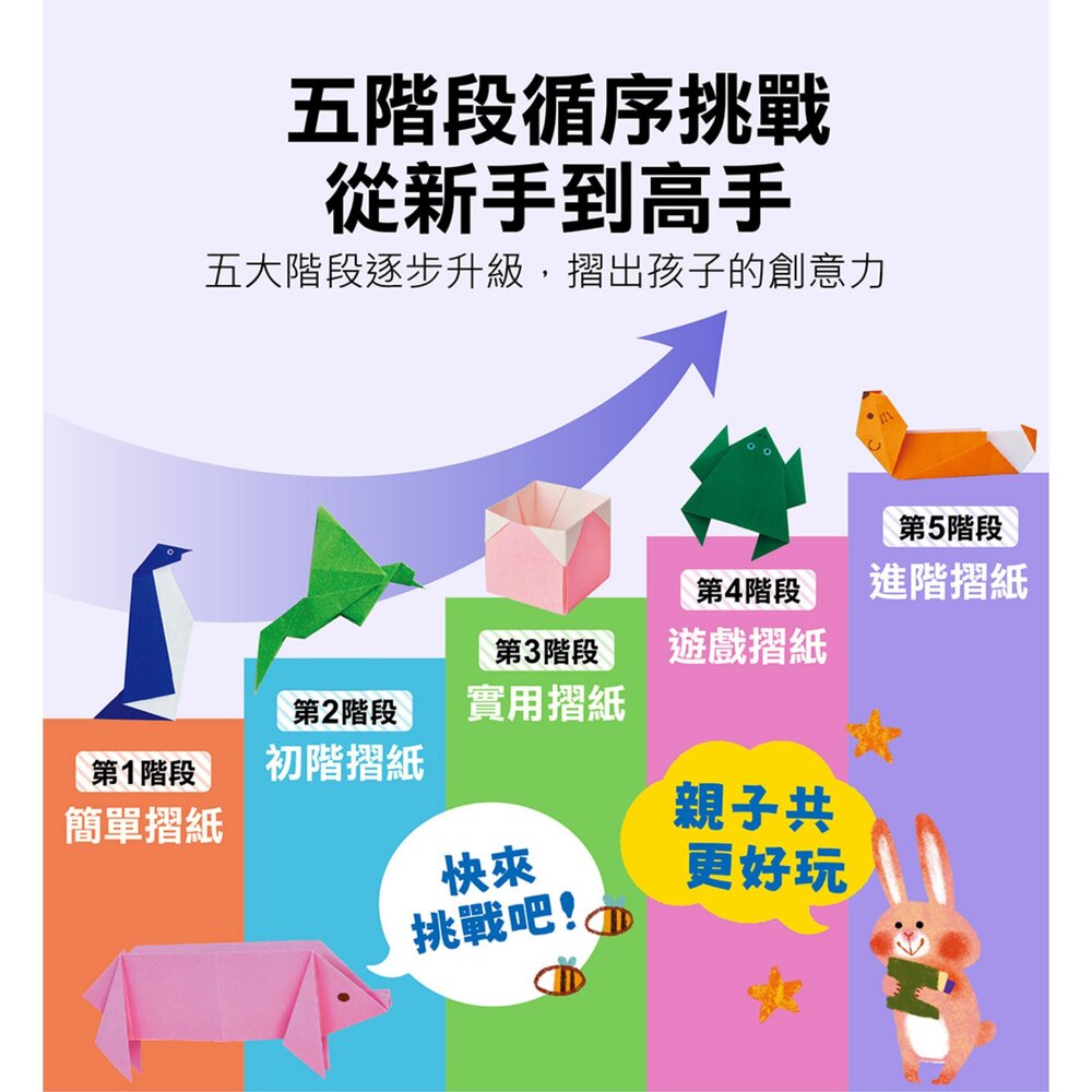 頭腦發育!摺紙書 風車圖書 80種創意造型 5階段難度標示 兒童益智手作 訓練專注力與空間感 台灣現貨-圖片-1
