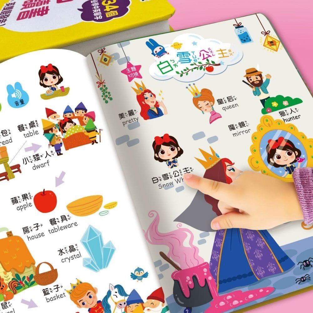 忍者兔有聲點讀書 手指按按學習書 中英台語單字 童話故事互動書 兒童語言啟蒙 找一找遊戲 有聲書-圖片-4