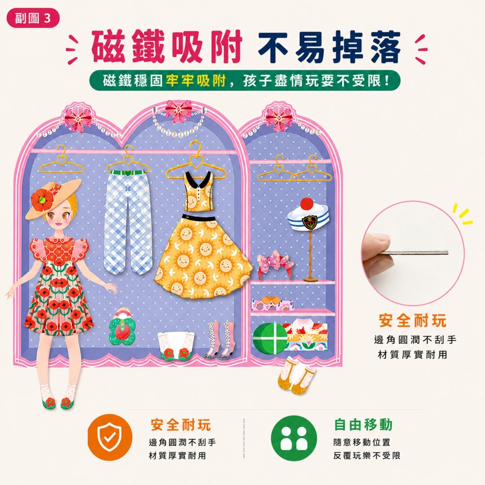 第一本磁鐵系列 華碩文化 磁鐵遊戲書 幼兒磁鐵書 磁鐵貼貼書 專注力玩具 外出玩具 角色扮演玩具 3歲以上 台灣現貨-圖片-3