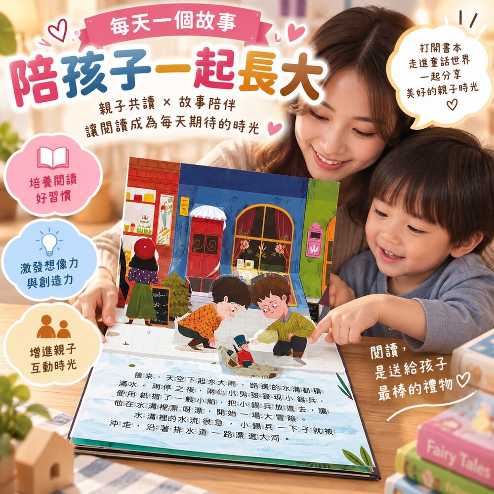 世界童話3D立體有聲劇場 幼福 3D立體書 童話故事書 有聲書 QR Code 全文注音 兒童繪本 親子共讀-圖片-5