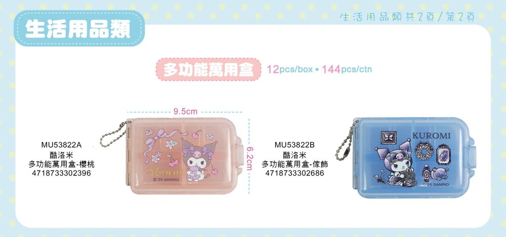 媽媽買 蠟筆小新 貓福珊迪 角落小夥伴 卡娜赫拉 角落生物 多功能萬用盒 藥盒 收納盒 (雙開蓋/七格)-圖片-4