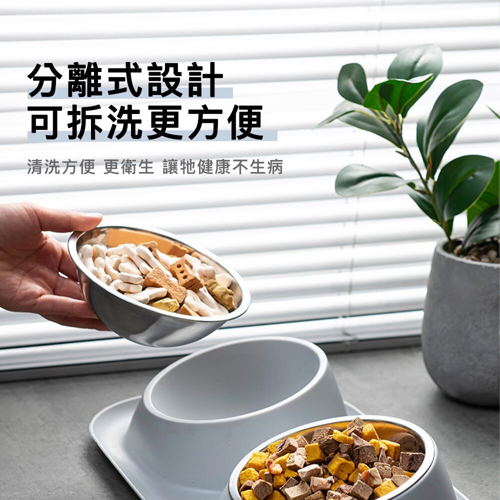 不鏽鋼防蟻雙碗 防蟻碗 防溢碗 寵物碗 狗碗 不銹鋼碗 寵物碗 居家用品毛掌櫃寵物店-圖片-2