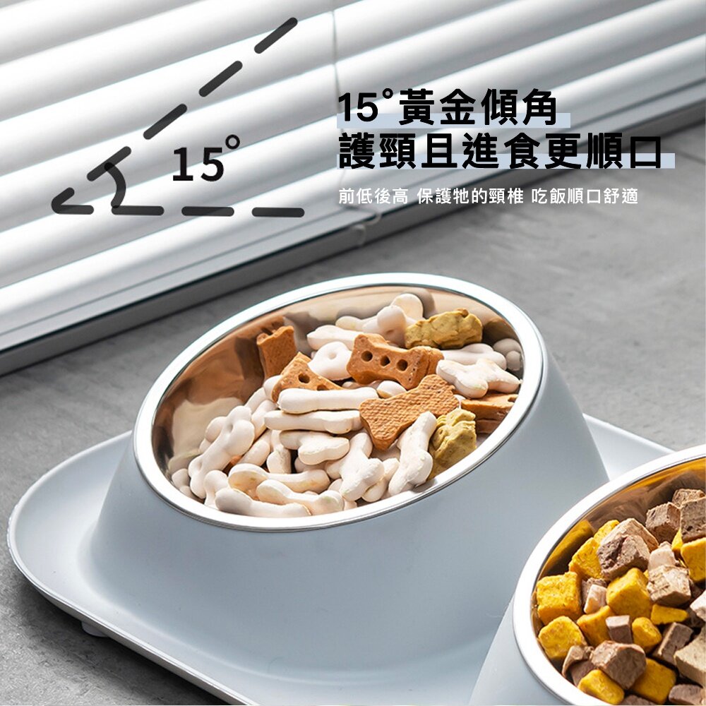不鏽鋼防蟻雙碗 防蟻碗 防溢碗 寵物碗 狗碗 不銹鋼碗 寵物碗 居家用品毛掌櫃寵物店-圖片-3