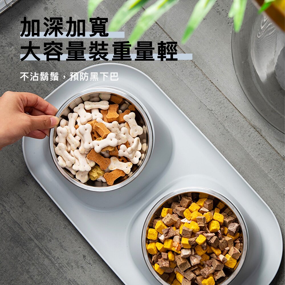 不鏽鋼防蟻雙碗 防蟻碗 防溢碗 寵物碗 狗碗 不銹鋼碗 寵物碗 居家用品毛掌櫃寵物店-圖片-4