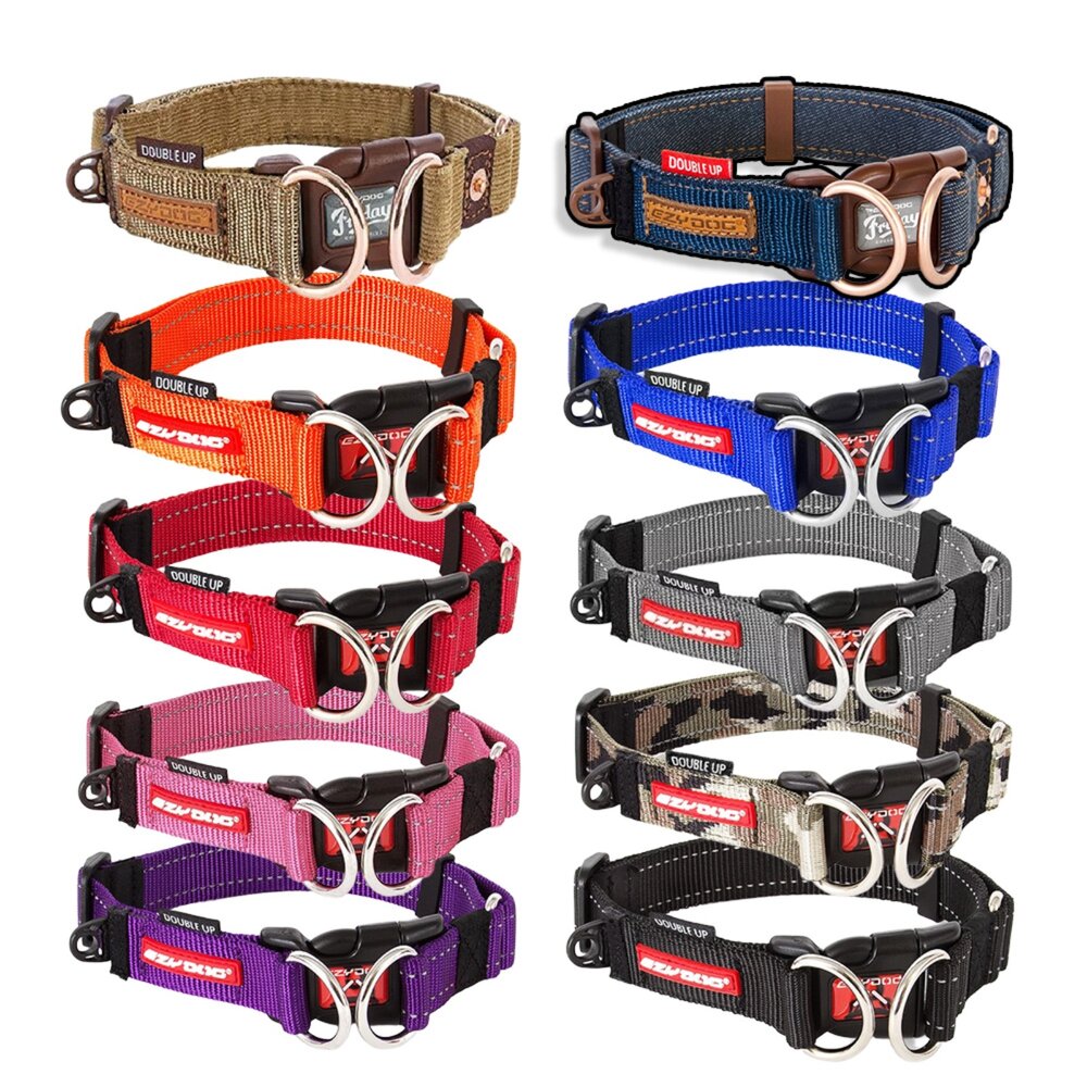 11839399607-EZYDOG 澳洲 雙環項圈 寵物牽繩另外選購、雙不銹鋼 D型環的設計 外出用品毛掌櫃寵物店