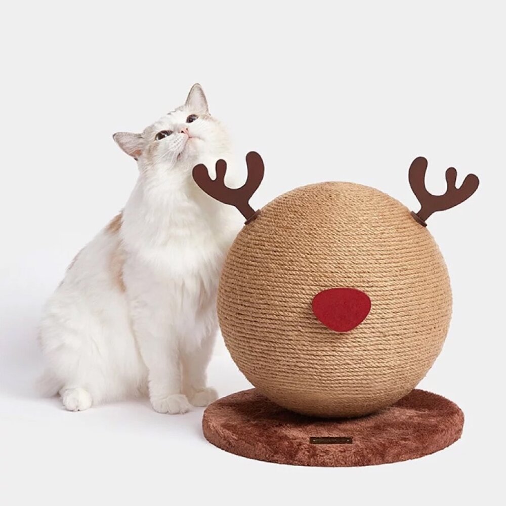 14020045735-未卡-麻繩貓爬架 麋鹿 年獸 櫻桃 小柳丁 貓抓板 磨爪貓玩具毛掌櫃寵物店