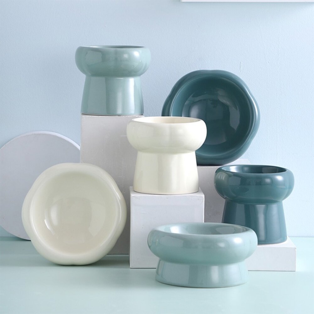 BOWL 花瓣陶瓷寵物碗 狗碗 貓碗 陶瓷碗 寵物碗 碗毛掌櫃寵物店-圖片-1