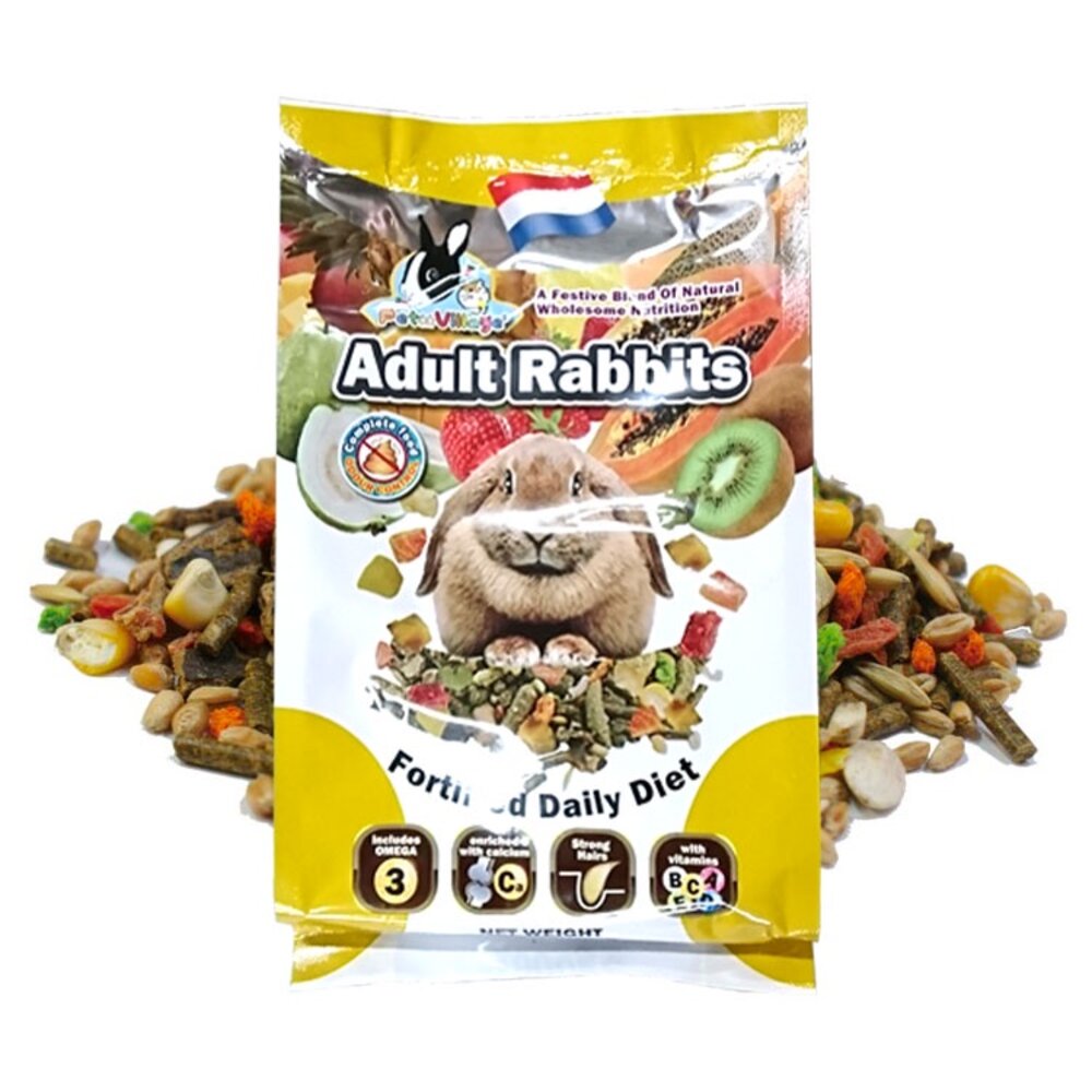 19094531782-Pet Village 魔法村 兔子天然水果大餐 兔子飼料 兔飼料 成兔飼料 兔主食 兔料 成兔糧毛掌櫃寵物店