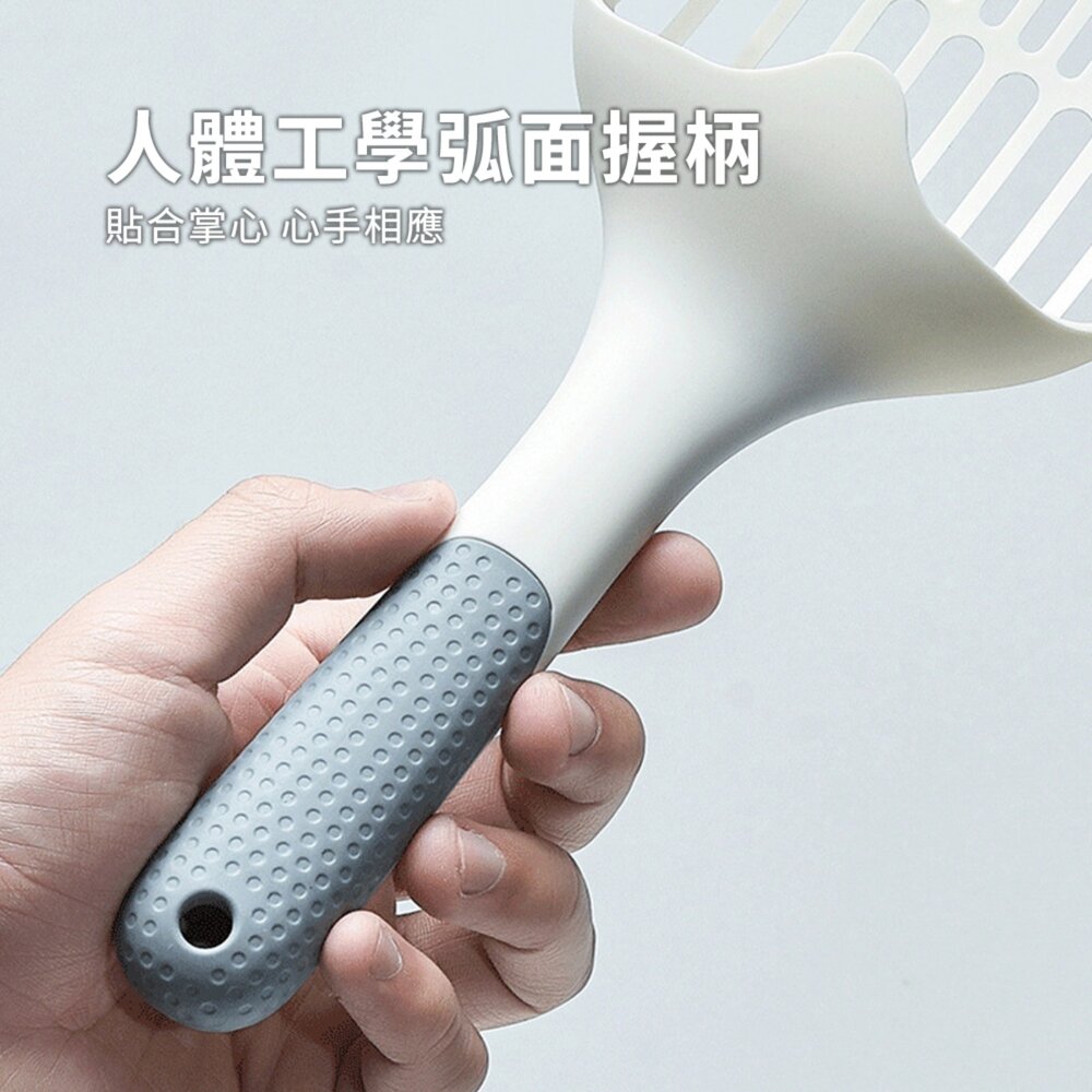 大型雪白貓砂長柄鏟 貓砂鏟 貓鏟子 便鏟 豆腐砂 砂鏟 沙鏟 貓砂盆 貓砂 好握感貓砂鏟毛掌櫃寵物店-圖片-2