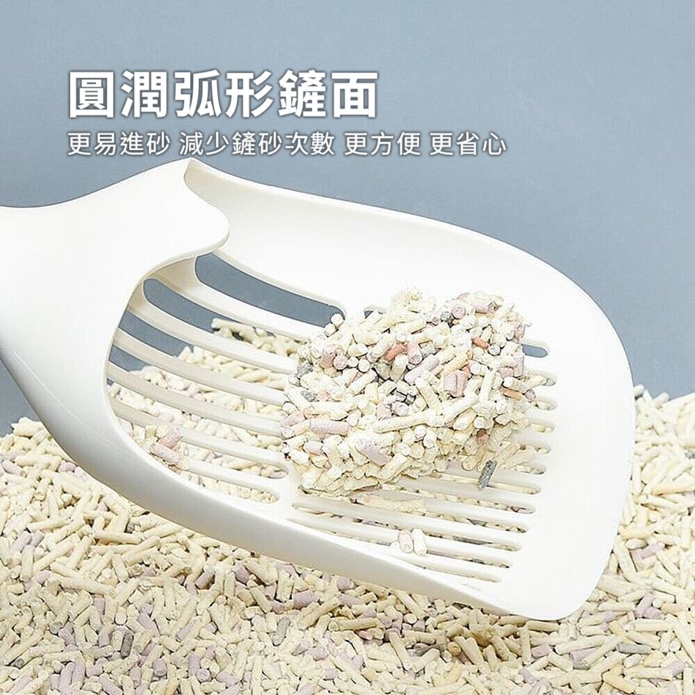 大型雪白貓砂長柄鏟 貓砂鏟 貓鏟子 便鏟 豆腐砂 砂鏟 沙鏟 貓砂盆 貓砂 好握感貓砂鏟毛掌櫃寵物店-圖片-3