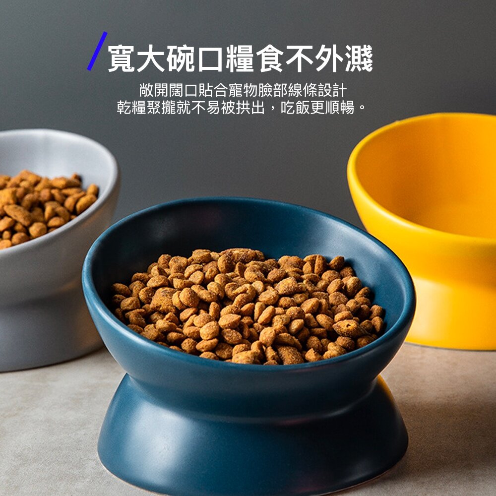 台灣現貨 寵物耐用陶瓷碗 BOWL 斜口陶瓷碗 斜口碗 寵物護頸碗 狗碗 貓碗 貓咪護頸碗 寵物斜口碗毛掌櫃寵物店-圖片-1