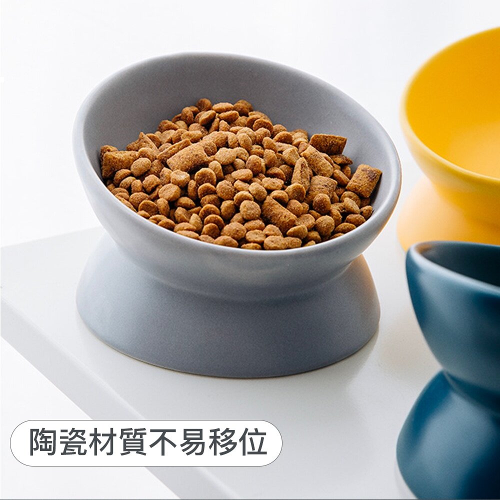 台灣現貨 寵物耐用陶瓷碗 BOWL 斜口陶瓷碗 斜口碗 寵物護頸碗 狗碗 貓碗 貓咪護頸碗 寵物斜口碗毛掌櫃寵物店-圖片-3