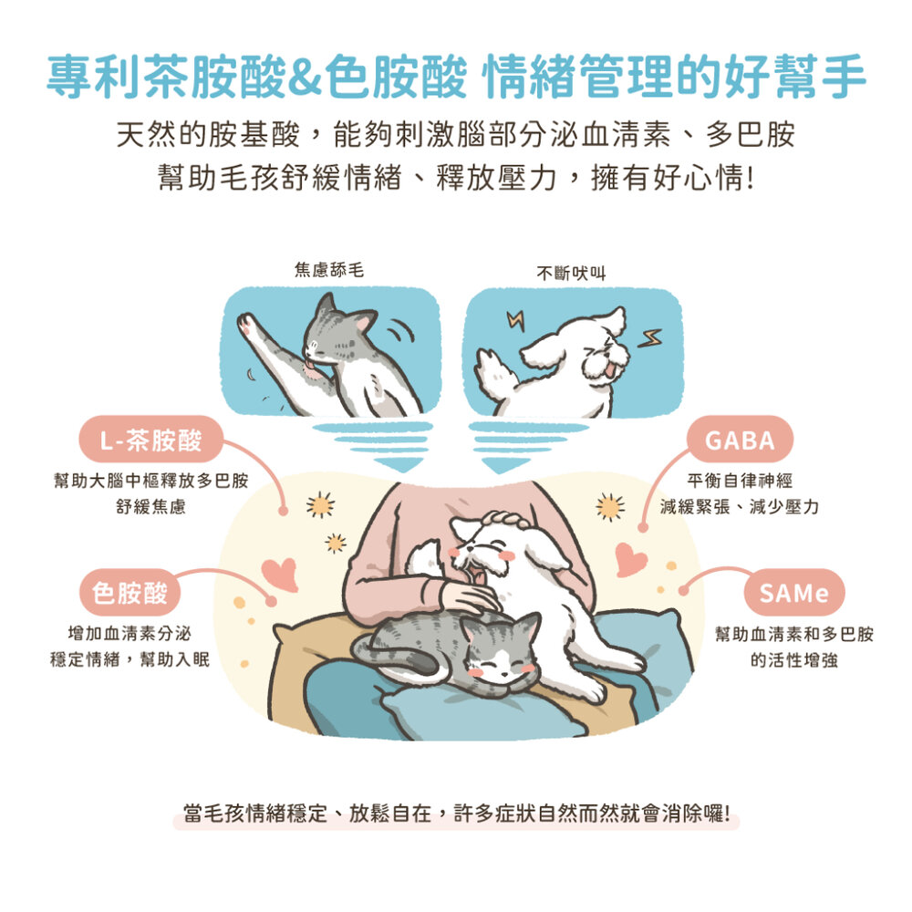 汪喵星球 紓壓胺基酸 情緒放鬆 情緒好放鬆 舒壓 貓咪費洛蒙 情緒 貓薄荷 木天蓼 貓 狗 寵物 保健品毛掌櫃寵物店-圖片-7
