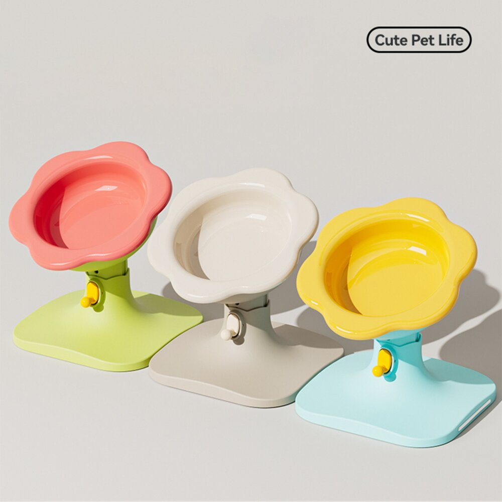KEEVII 可調節式花朵碗 寵物碗 陶瓷碗 升降碗 增高碗 居家用品毛掌櫃寵物店-圖片-2