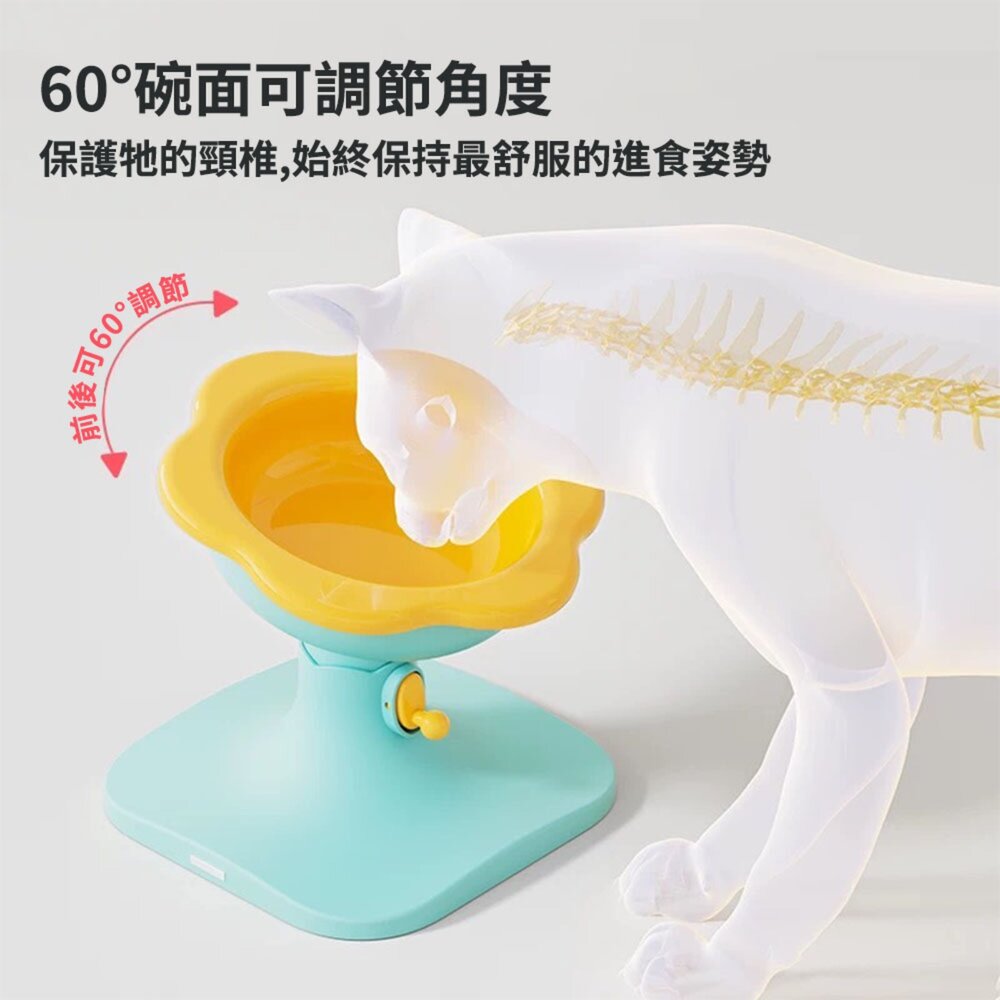 KEEVII 可調節式花朵碗 寵物碗 陶瓷碗 升降碗 增高碗 居家用品毛掌櫃寵物店-圖片-5