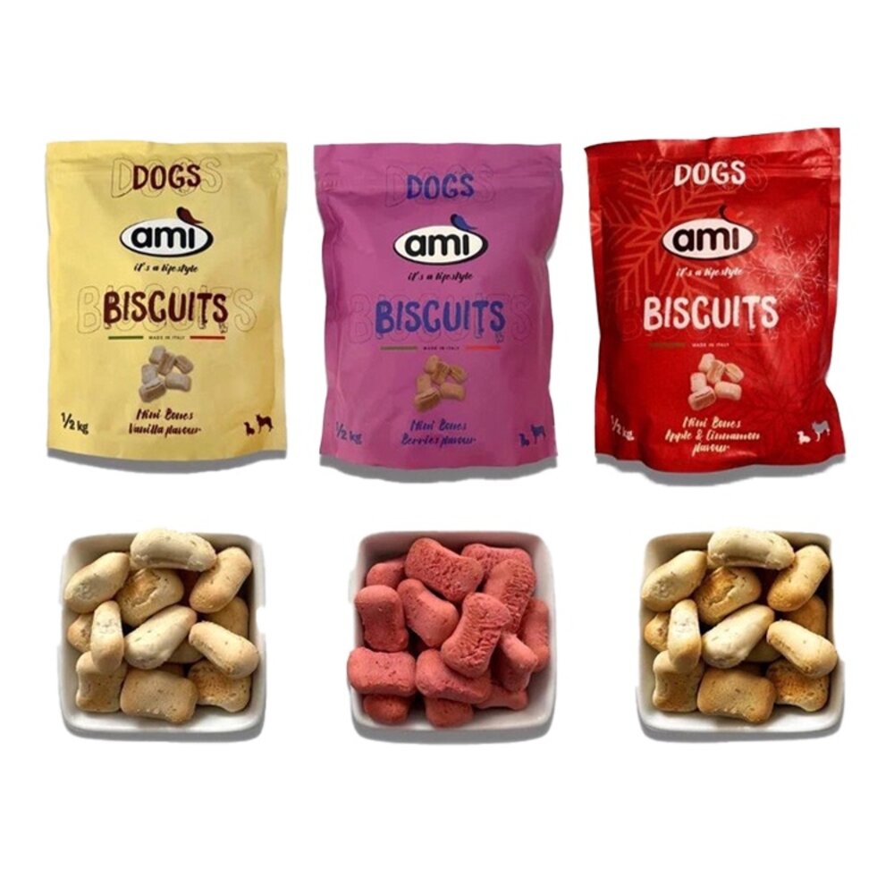 AMI 阿米狗 純素餅乾 香草 莓果 蘋果肉桂 寵物 蔬食餅乾 素食 有機 狗零食毛掌櫃寵物店-圖片-2