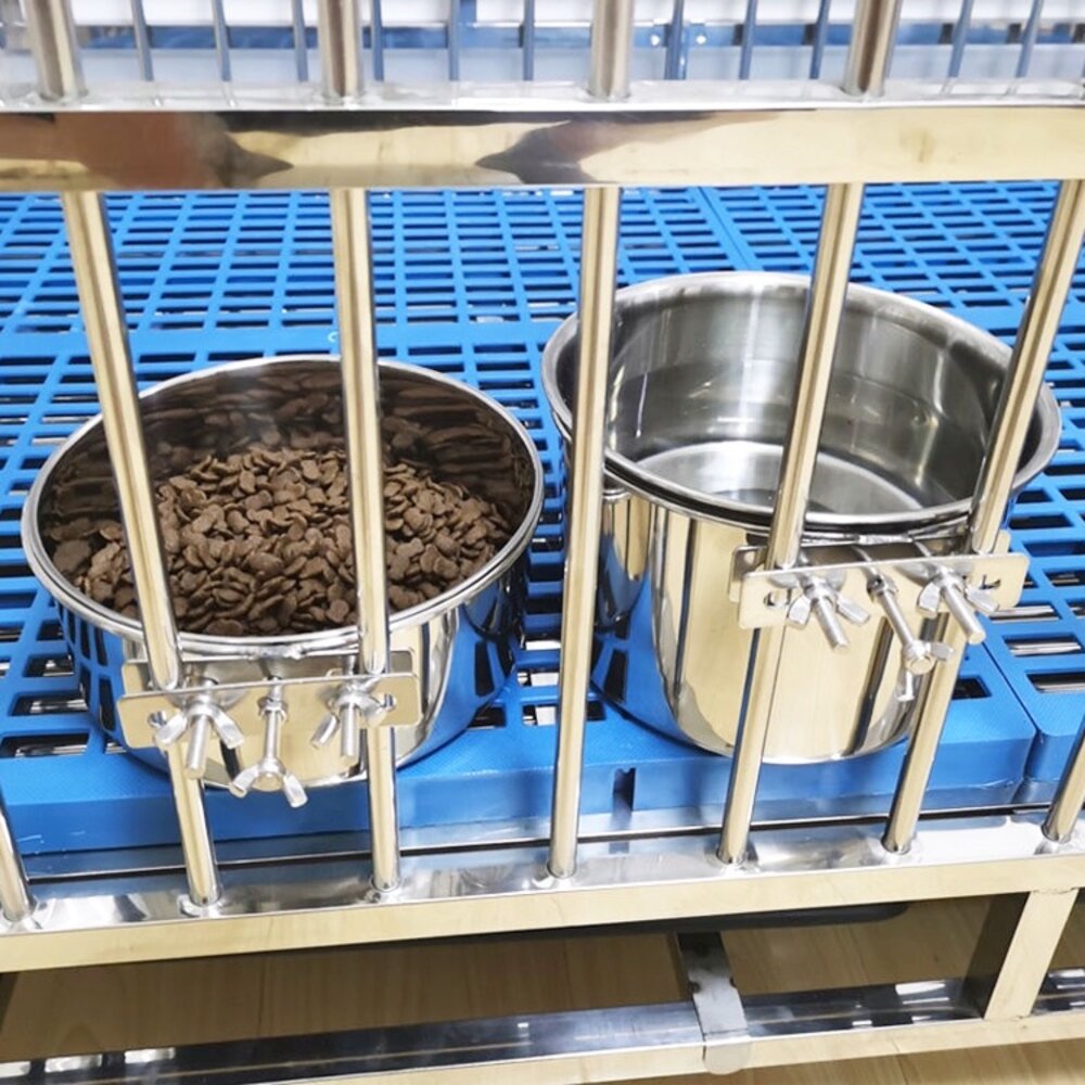 不銹鋼狗碗 白鐵碗 寵物碗 不鏽鋼寵物碗 貓碗 狗碗 籠子碗架 居家用品 餵食碗 水碗 不鏽鋼碗毛掌櫃寵物店-圖片-7