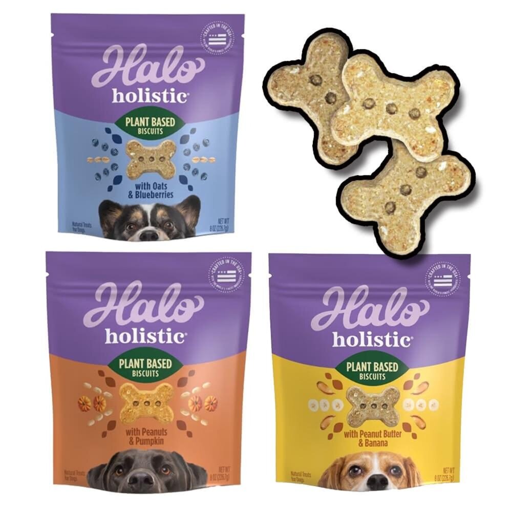 22985228231-HALO 嘿囉 低敏舒膚 狗狗餅乾 香蕉 藍莓 南瓜 蔬食 素食 餅乾 狗零食毛掌櫃寵物店