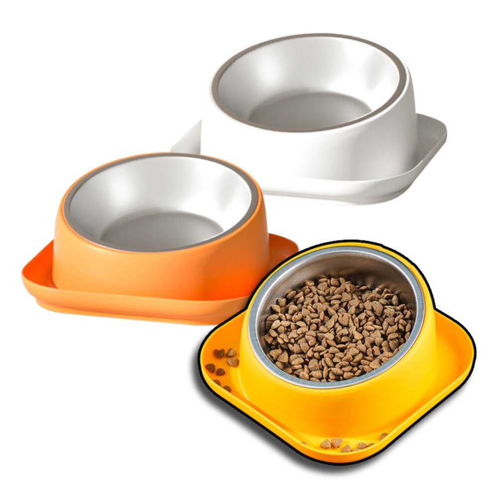 23454420378-PETBOWL 斜口防蟻單盆 防蟻碗 防翻碗 不銹鋼寵物碗 碗 貓碗 狗碗 不鏽鋼碗 寵物碗毛掌櫃寵物店